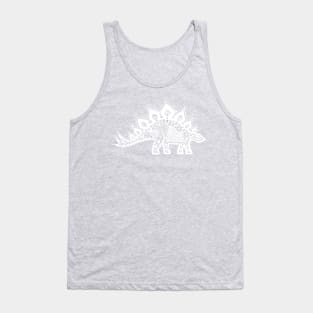 Stegosaurus Lace - White Tank Top